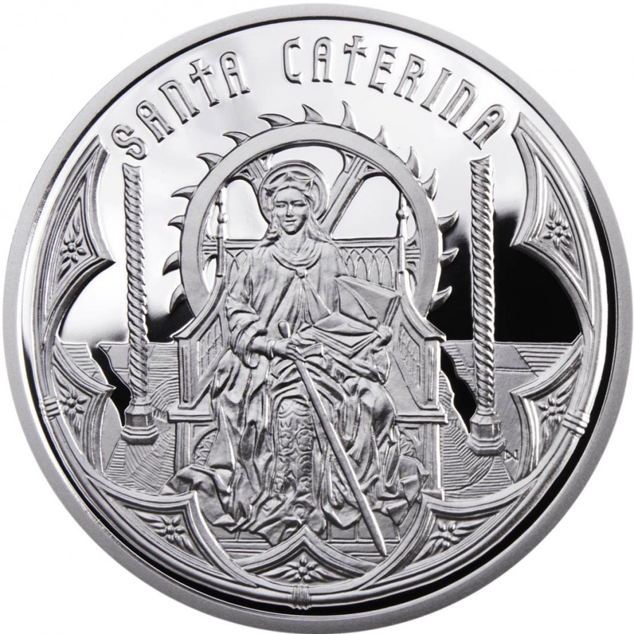 Andorra SAINT CATHERINE Series HOLY HELPERS Silver Coin 10 Diner 2010 Proof