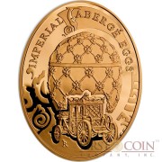 Niue Island Coronation Egg $100 Imperial Faberge Eggs 93.30 g series Gold Coin 2010 Oval Proof 3 oz
