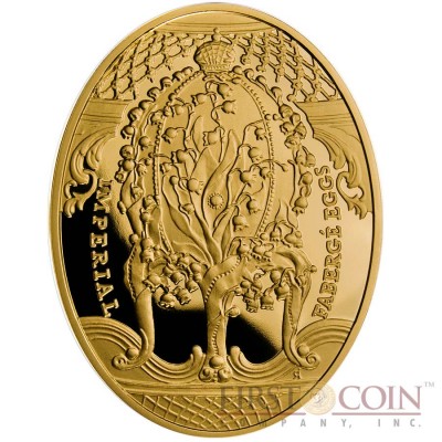 Niue Island Lily of the Valley Egg $100 Imperial Faberge Eggs 9330 g series Gold Coin 2011 Oval Proof 3 oz