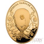Niue Island Pansy Egg $100 Imperial Faberge Eggs 93.30 g series Gold Coin 2012 Oval Proof 3 oz