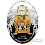Niue Island Third Imperial Egg $1 Gilded Imperial Faberge Eggs 16.81 g series Silver Coin 2015 Oval Shape Proof 0.54 oz