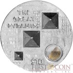 British Virgin Islands EGYPT'S GREAT PYRAMIDS 3D Ultra High Relief $10 Capsule with Sand insert Silver coin 2013 Proof 1 oz