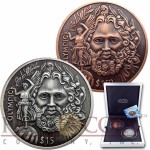 British Virgin Islands ZEUS OLYMPIC 150th Birth Anniversary of Baron de Coubertin $16.50 Two Coin Set Silver & Copper Ultra High Relief 2013 Antique finish 3 oz