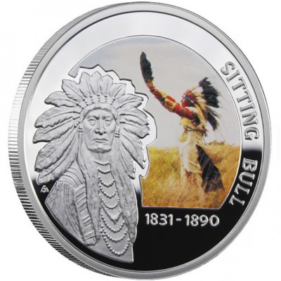 Niue Island SITTING BULL series GREAT COMMANDERS $1 Silver Coin 2010 Proof 