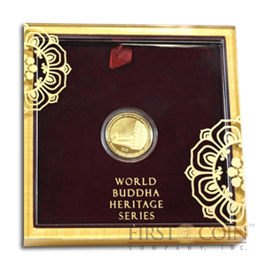 Bhutan 1/25 oz THERAVADA – WAT PHO OF THAILAND " World Buddha Heritage” Series  2011 Gold Coin Proof