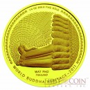 Bhutan 1/4 oz THERAVADA – WAT PHO OF THAILAND series World Buddha Heritage 1000 Ngultrum 2011 Gold Coin