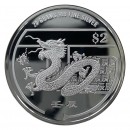 Singapore Year of the Dragon Lunar Calendar $2 Silver Coin 2012 Proof