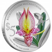 Singapore BULBOPHYLLUM $5 ORCHIDS OF SINGAPORE series Silver Coin 2012 Proof 1 oz