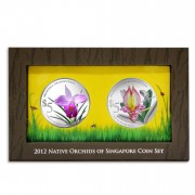 Singapore NATIVE ORCHIDS OF SINGAPORE series $10 Two Silver Coin Set 2012 Proof 2 oz 