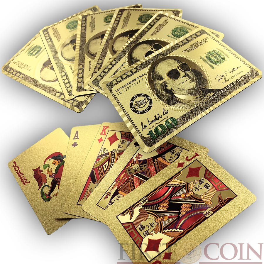 $100 Las Vegas Dollar Gold Foil Playing Cards