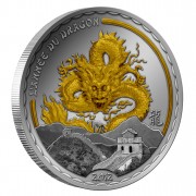 Silver Gilded Coin GOLDEN DRAGON 2012 "Lunar", Cameroon