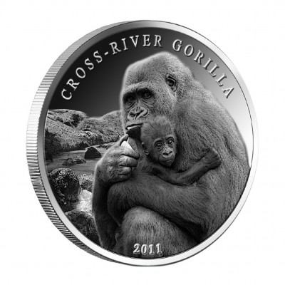 Silver Coin CROSS - RIVER GORILLA 2011, Cameroon - 1 oz