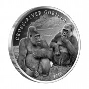 Silver Coin CROSS - RIVER GORILLA (A COUPLE) 2012, Cameroon - 1 oz