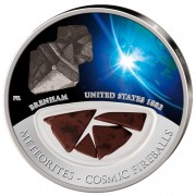 Silver Colored Coin METEORITES - COSMIC FIREBALLS USA 1882 BRENHAM 2012, Fiji