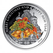 Silver Colored Coin JINGLE BELL, "Christmas Coins" Series, Liberia - 1/2 oz