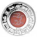 Silver Colored Coin CRYSTAL DRAGON 2012
