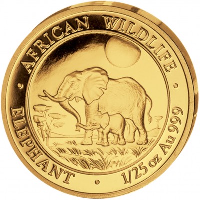 Gold Coin ELEPHANT 2011 "African Wildlife" Series - 1/25 oz