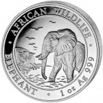 Silver Bullion Coin ELEPHANT 2010 "African Wildlife" Series - 1 oz