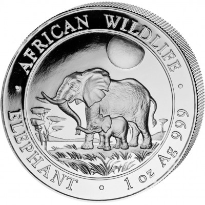 Silver Bullion Coin ELEPHANT 2011 "African Wildlife" Series - 1 oz