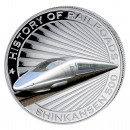 Silver Colored Coin SHINKANSEN 2011, "History of Railroads" Series, Liberia 