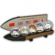 "Tanks of WWII" 2008 Series II Five Silver Colored Coins Set, Liberia 