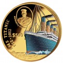Gold Colored Coin 100 YEARS TITANIC 2012 - 5 oz