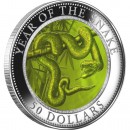 Silver Coin Mother of Pearl Snake 2013 "Lunar" Series, Cook Islands - 5 oz