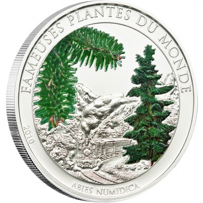 Cu-Ni Silver-Plated Coin ABIES NUMIDICA ALPINE SMELL 2010 "Famous Plants” Series