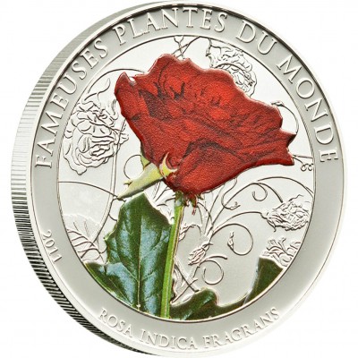 Cu-Ni Silver-Plated Coin ROSA INDICA FRAGRANS 2011 "Famous Plants” Series