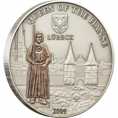 Silver Coin LUBECK (GERMANY) 2009 "Hanseatic League Sea Trading Route” Series