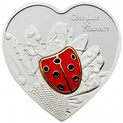 Silver Coin LADY BUG in cloisonne 2009 "Single Issues” Series