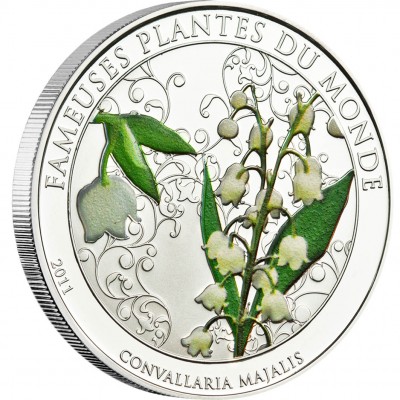 Cu-Ni Silver-Plated Coin LILY OF THE VALLEY 2011 "Famous Plants” Series