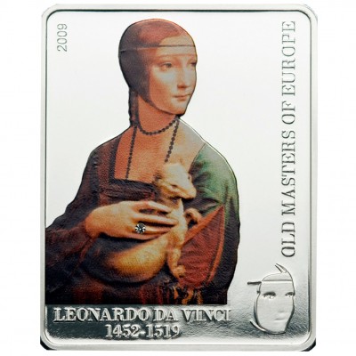 Silver Coin DA VINCI - LADY WITH ERMINE 2009 "Masters of Europe” Series