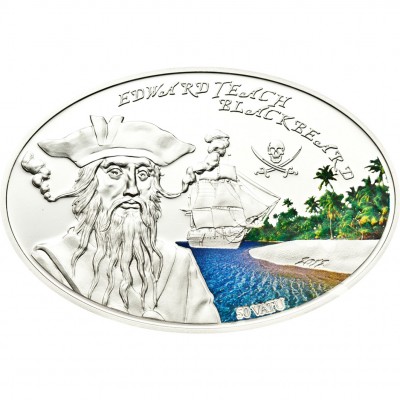 Silver Coin EDWARD TEACH BLACKBEARD 2012 "Famous Pirates” Series