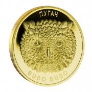 Gold Coin with Diamonds THE EAGLE OWL 2010, Belarus - 1/4 oz