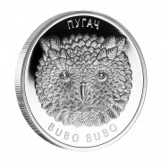 Silver Coin with Swarovski Crystals THE EAGLE OWL 2010, Belarus - 1 oz