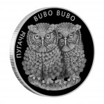 Silver Coin with Swarovski Crystals  EAGLE OWLS 2010, Belarus - 1 oz