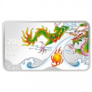 Silver Colored Coin DRAGON WITH FIRE 2012 Proof