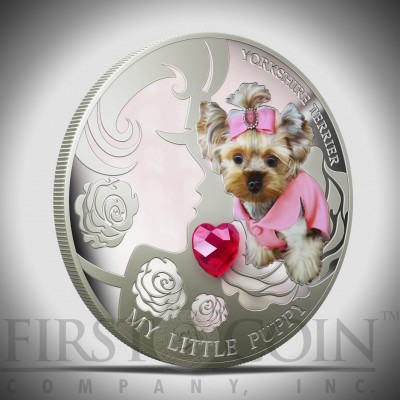 Silver Coin MY LITTLE PUPPY - YORKSHIRE TERRIER 2013 "Dogs and Cats" Series Fiji - 1 oz
