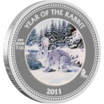 Silver Coin SNOW PAW PRINT BOX 2011 "2011 Lunar Year of the Rabbit" Series