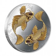 Silver Colored Coin FENG SHUI - KOI 2012, Niue - 1 oz