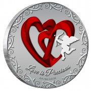 Silver Colored Coin LOVE IS PRECIOUS 2013, Niue - 1 oz