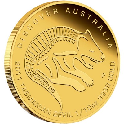 Gold Coin Discover Australia 2011 Dreaming - Tasmanian Devil 1/10oz