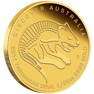 Gold Coin Discover Australia 2011 Dreaming - Tasmanian Devil 1/25oz