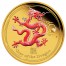 Gold Coloured Coin YEAR OF THE DRAGON 2012 "Lunar" Series - 1/10 oz Proof