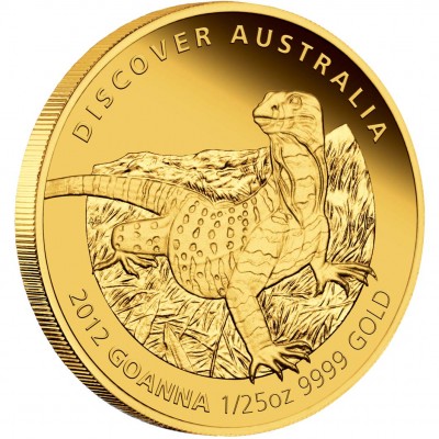Gold Coin GOANNA 2012 "Discover Australia 2012” Series - 1/25 oz, Proof