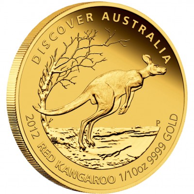 Gold Coin KANGAROO 2012 "Discover Australia 2012” Series - 1/10 oz, Proof
