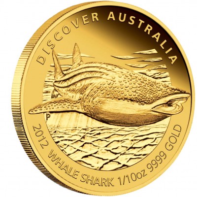 Gold Coin WHALE SHARK 2012 "Discover Australia 2012” Series - 1/10 oz, Proof