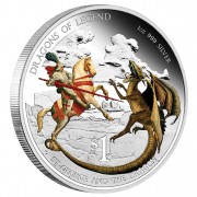 Tuvalu Silver Coin ST GEORGE AND THE DRAGON 2012 - Dragons of Legend 1 oz