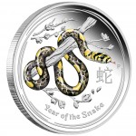 Silver Colored Coin YEAR OF THE SNAKE 2013 "Lunar II" Series - 1/2 oz